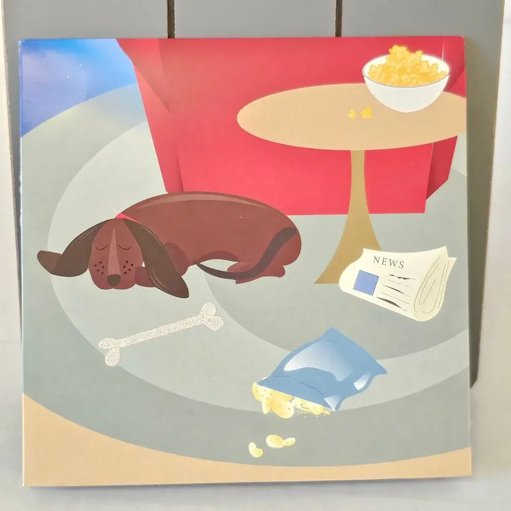 Father's Day Pop Up Card 3D Couch Potato Birthday Dad Dog Up With Paper